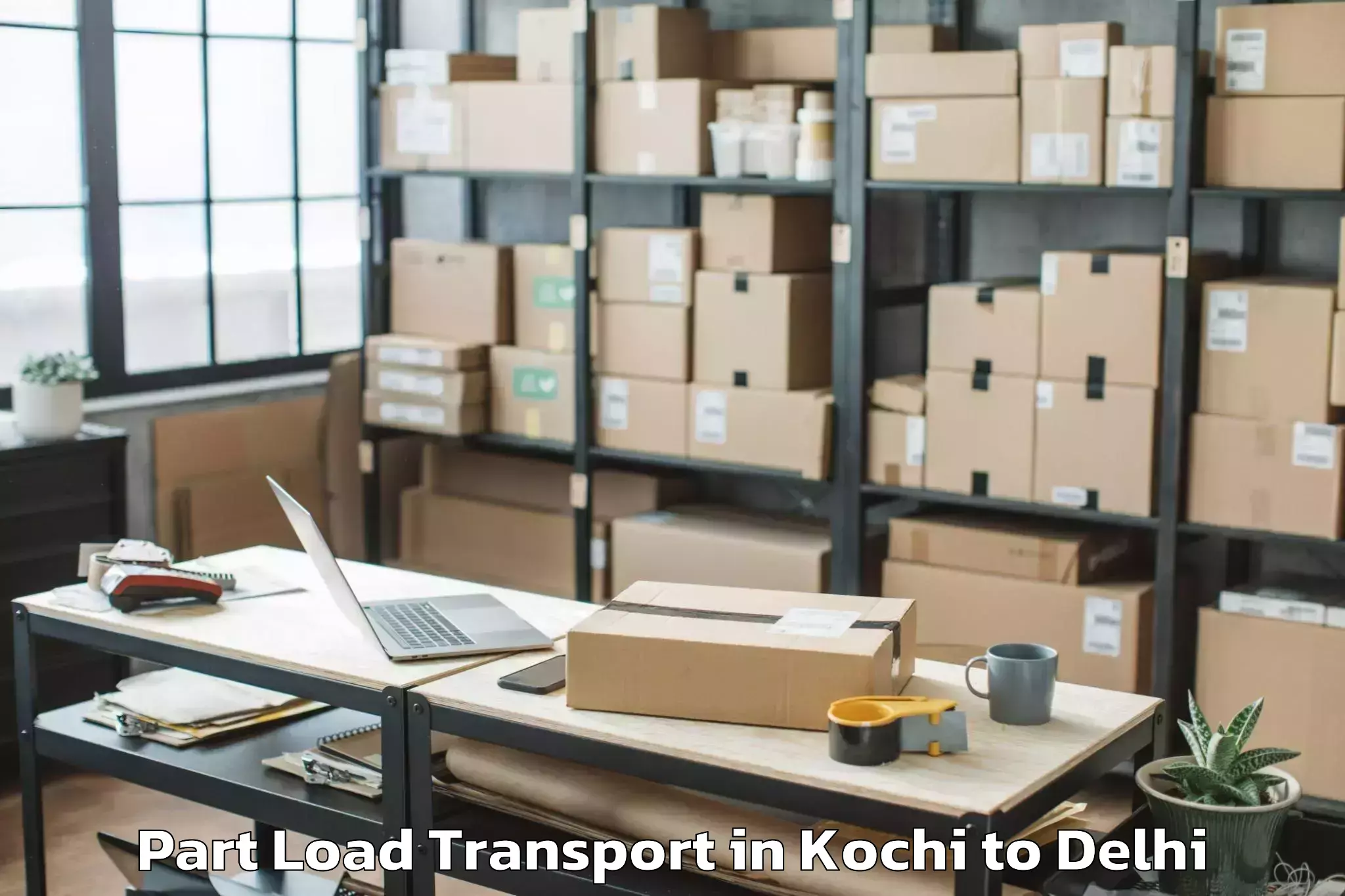 Book Kochi to Parsvnath Mall Akshardham Part Load Transport